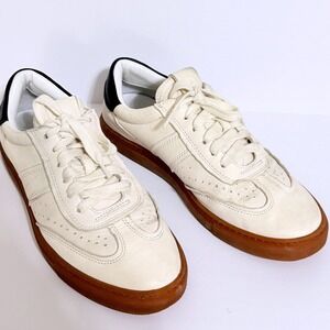 GREATS Brooklyn The Charlie Leather Sneakers Women's Size 9 Ivory White Gum Sole